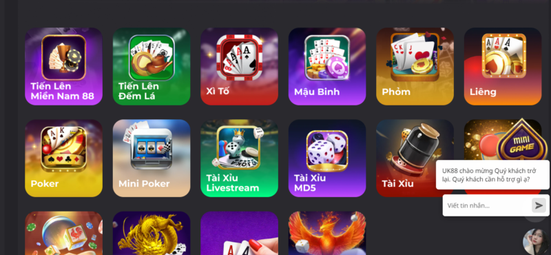 Game bài tại nhà cái UK88 VIP với quy mô khủng