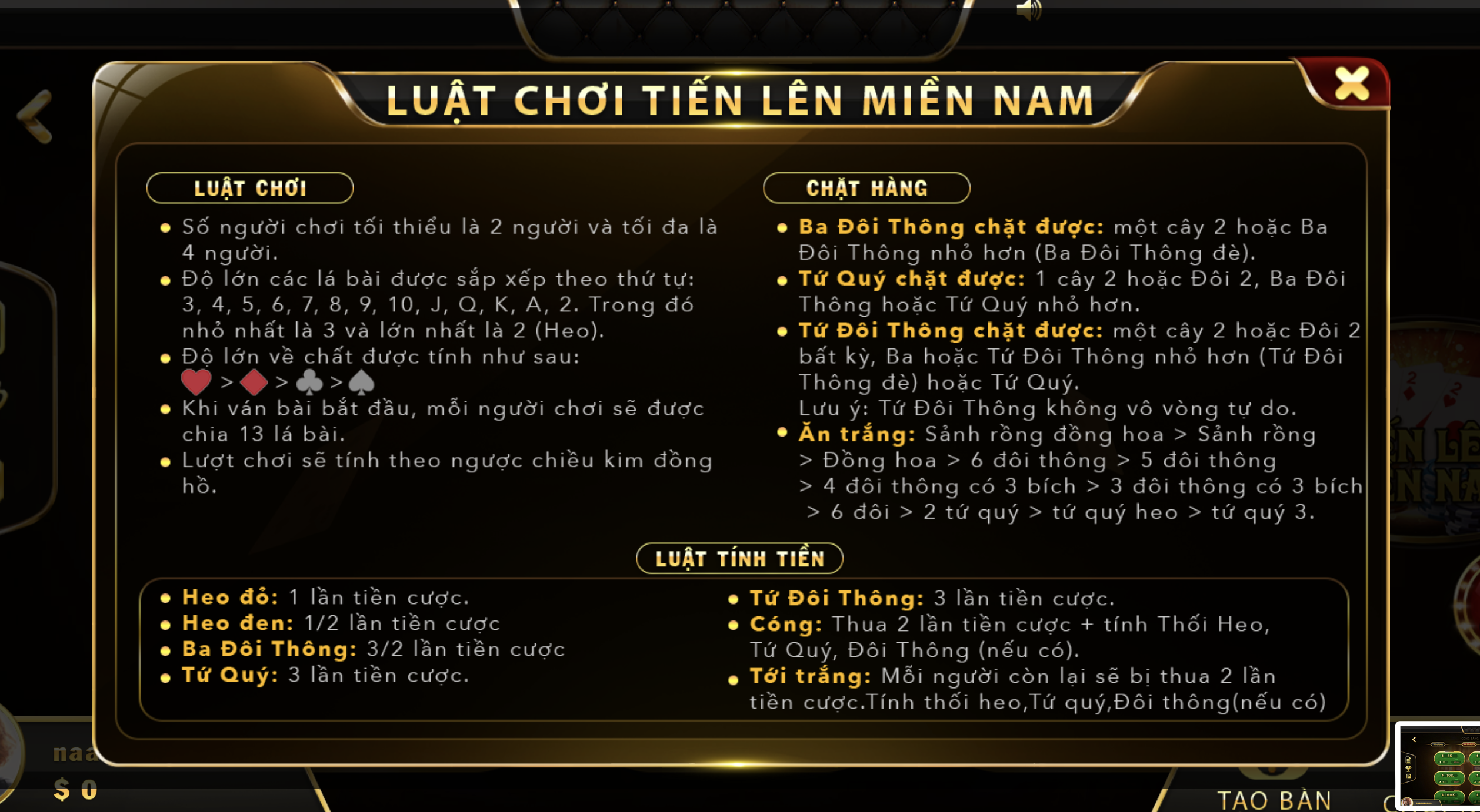 Luật chơi Tiến lên miền Nam đơn giản