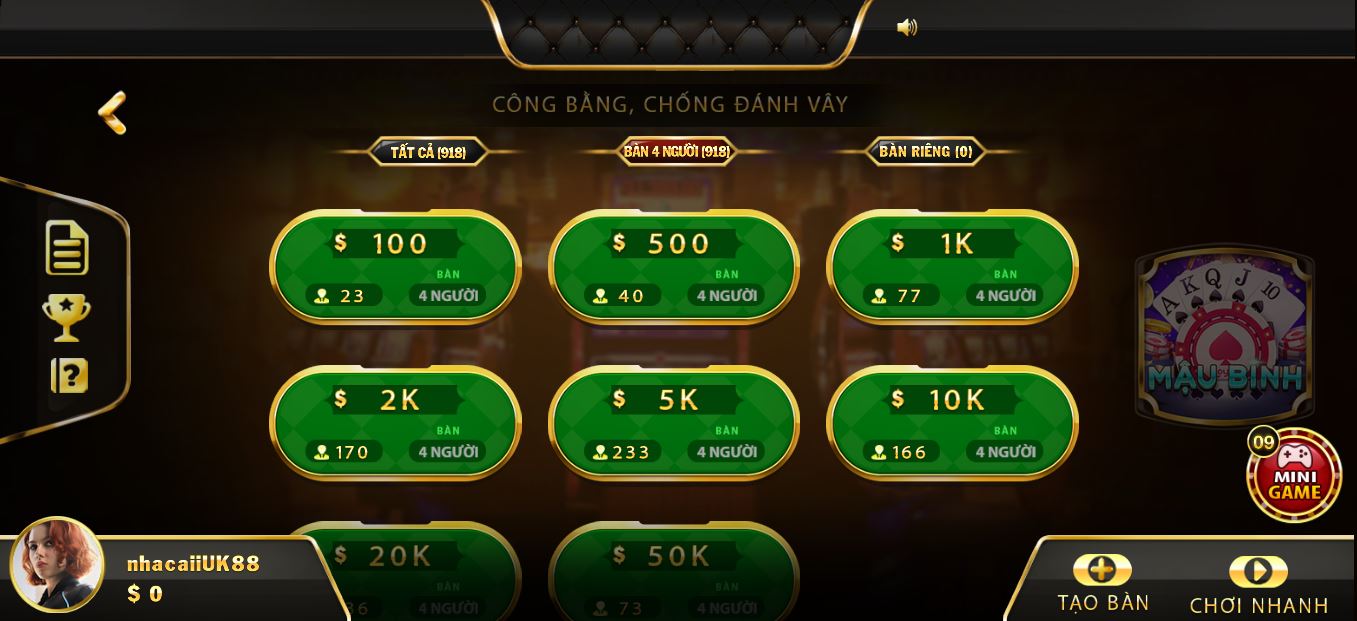 Đánh bài mậu binh thắng lớn tại nhà cái UK88