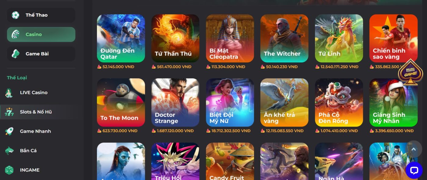 Nhà cái nổ hũ siêu khủng nhất hiện nay